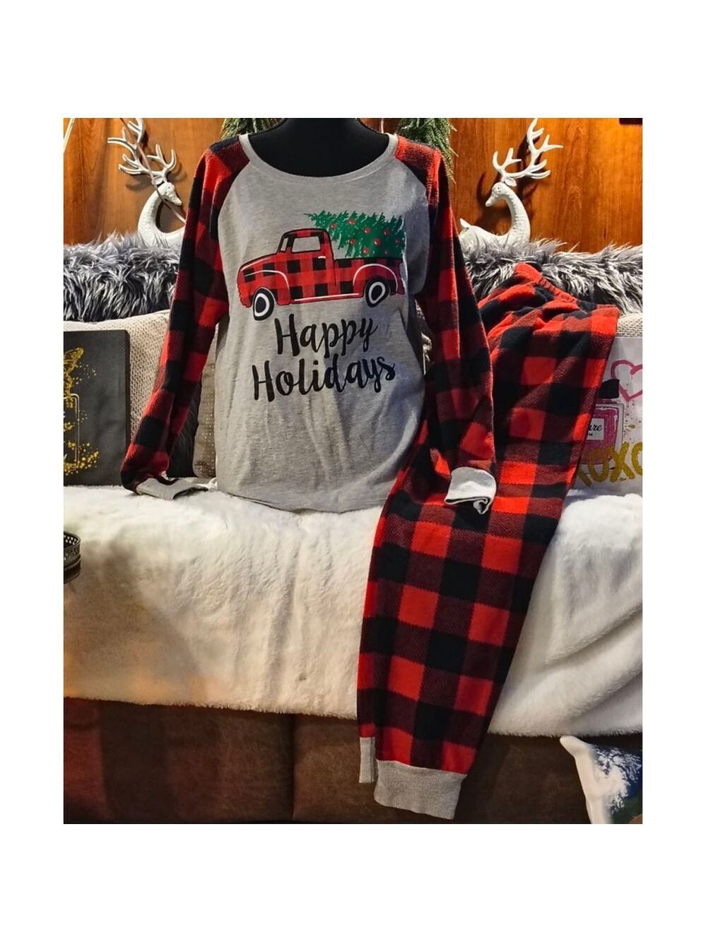 Red Plaid Pajamas Women's XL